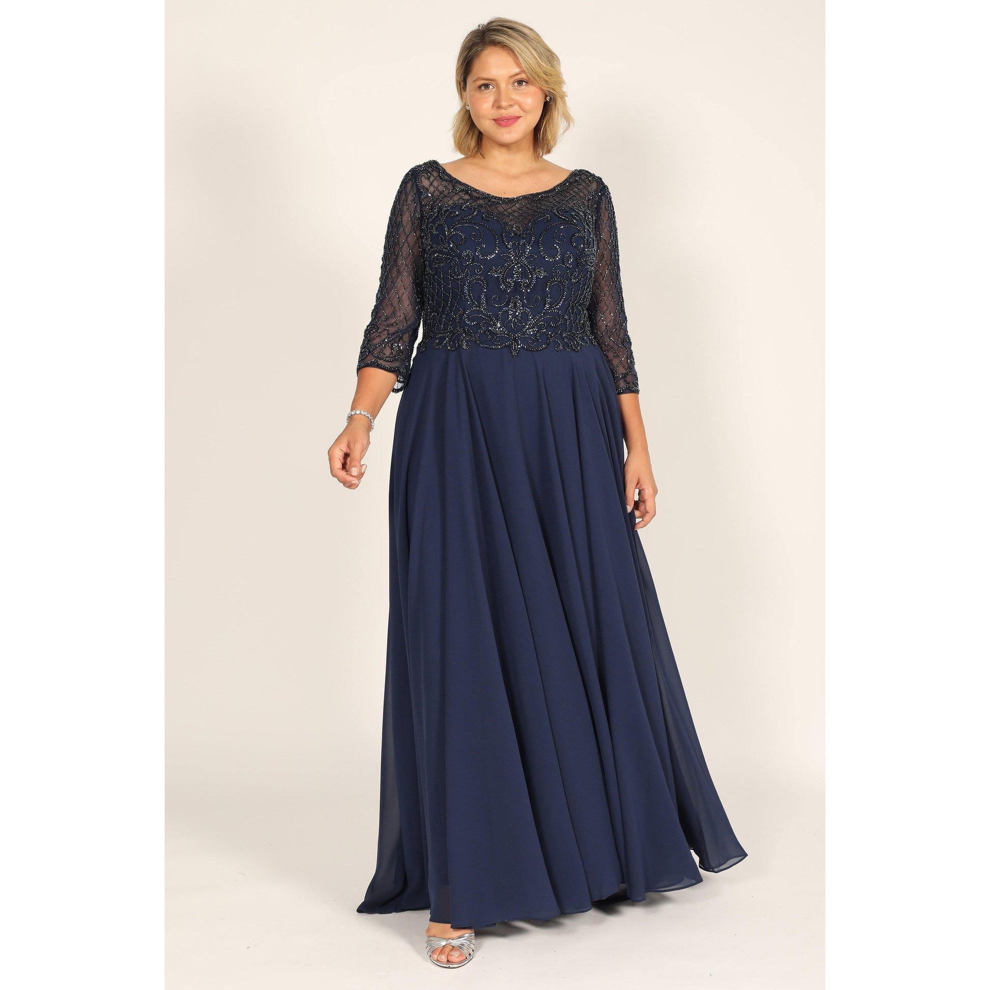 Long Sleeve Mother Bride Dress