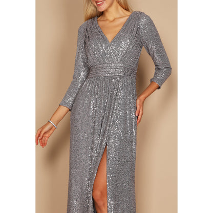 Sequin Formal Beaded Long Sleeve Dress