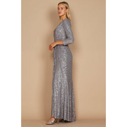 Sequin Formal Beaded Long Sleeve Dress