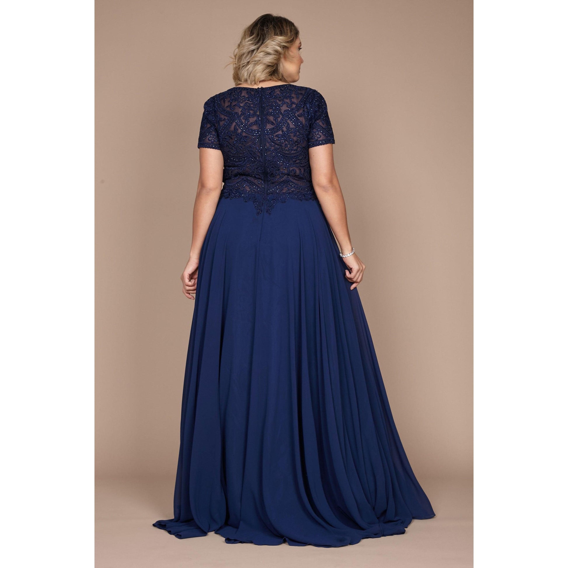 Formal Mother Bride Short Sleeve Dress