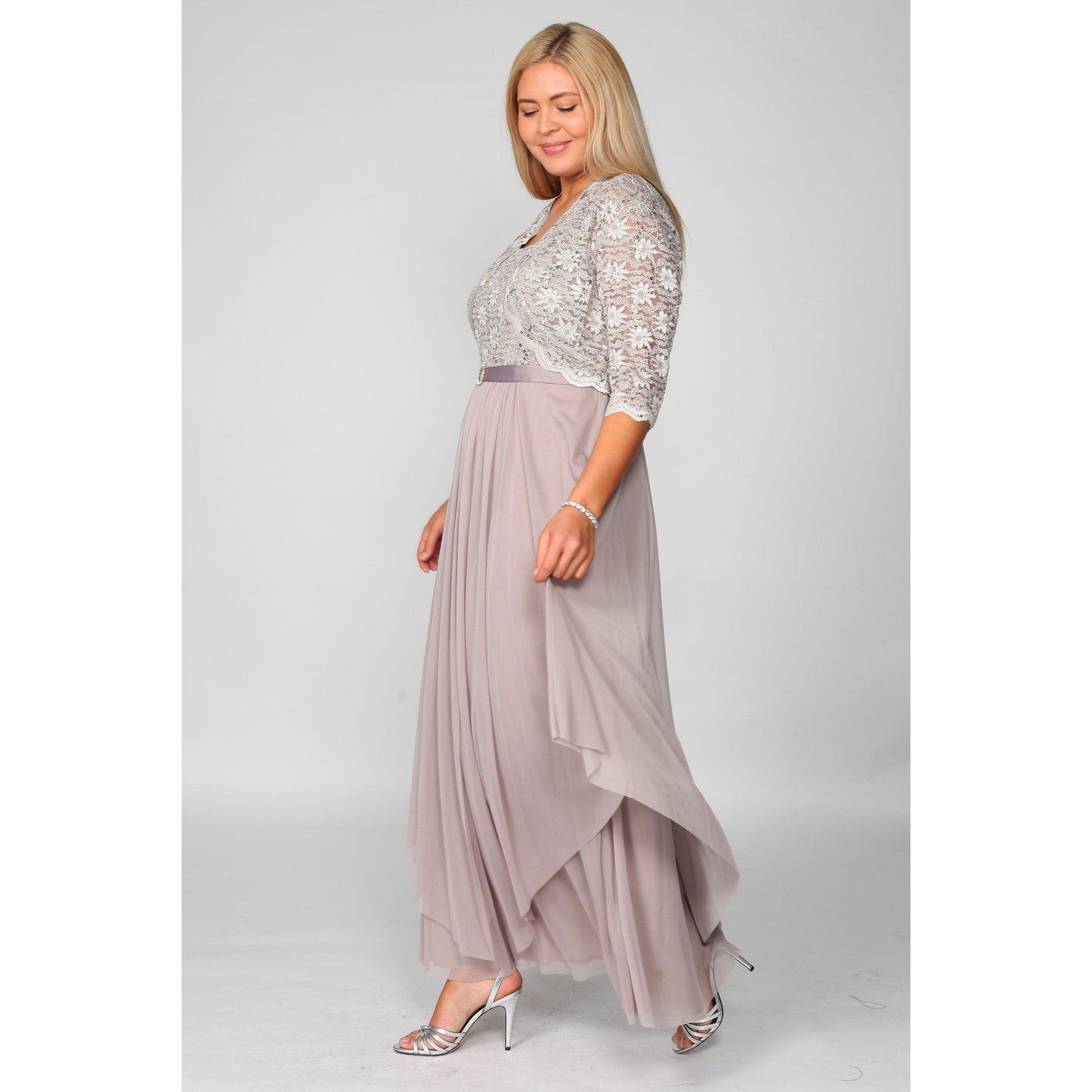R&M Richards Plus Size Long Mother of Bride Formal