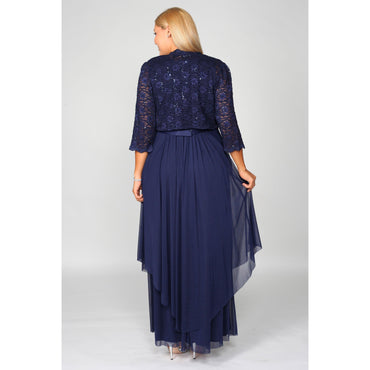 R&M Richards Plus Size Long Mother of Bride Formal
