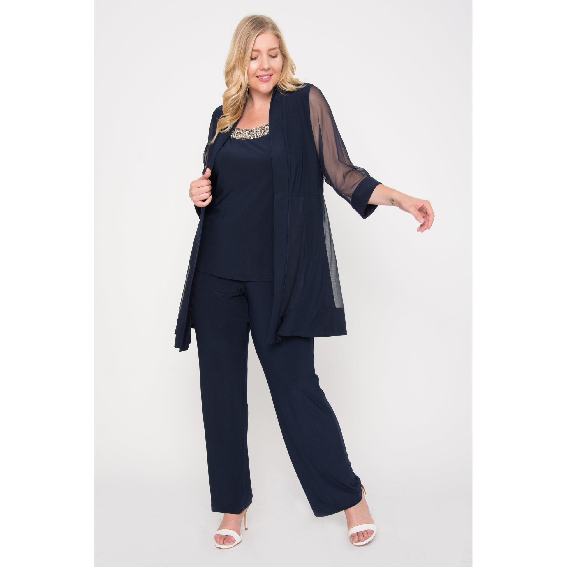 R&M Richards Plus Size Formal Pants Suit