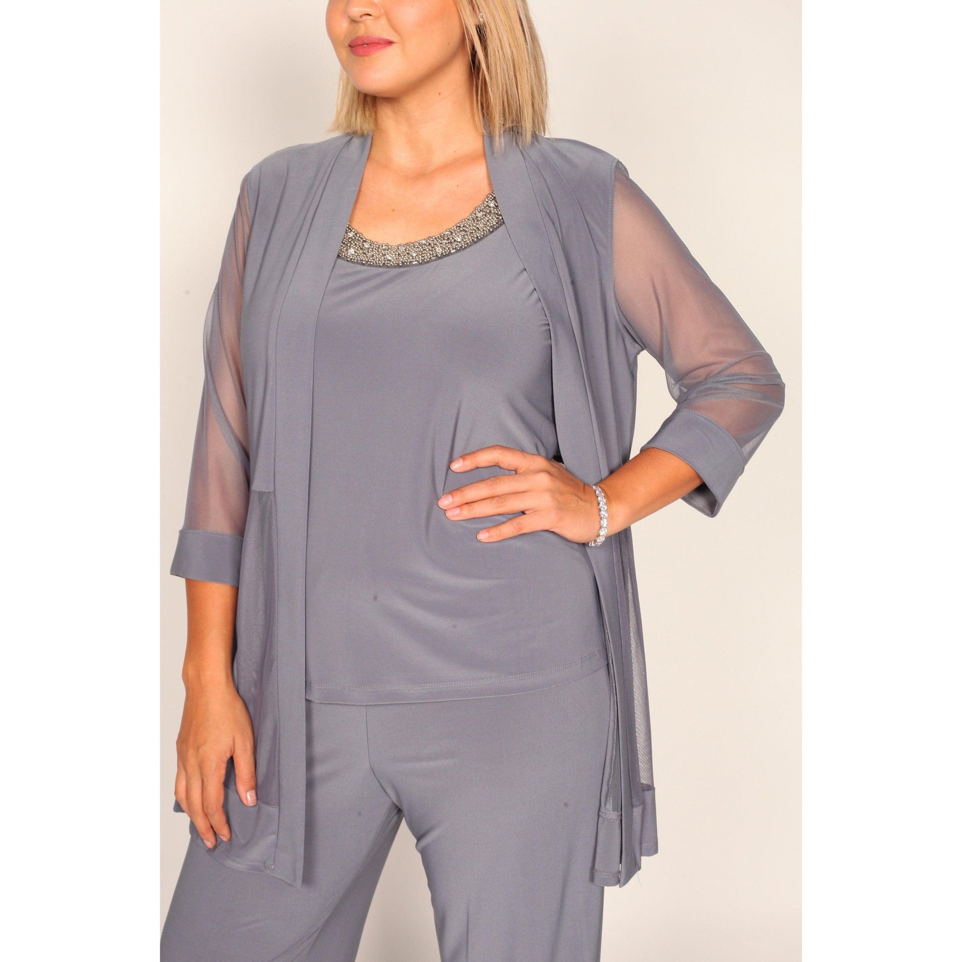 R&M Richards Plus Size Formal Pants Suit