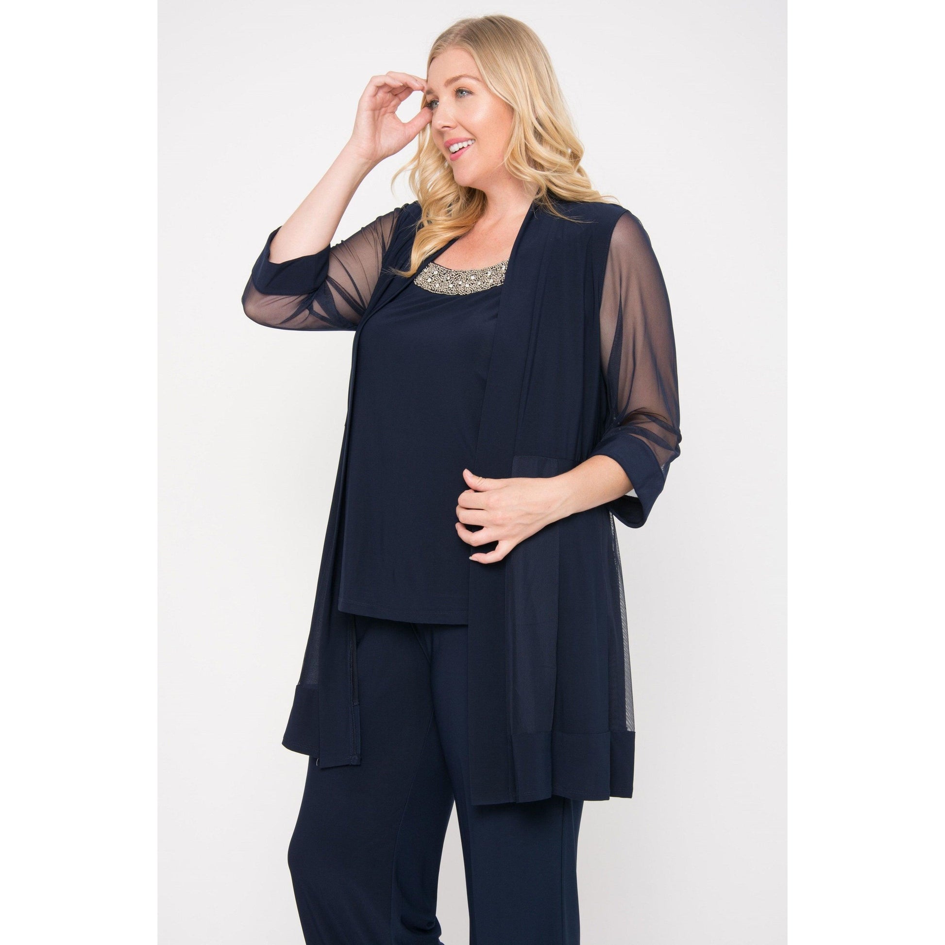 R&M Richards Plus Size Formal Pants Suit
