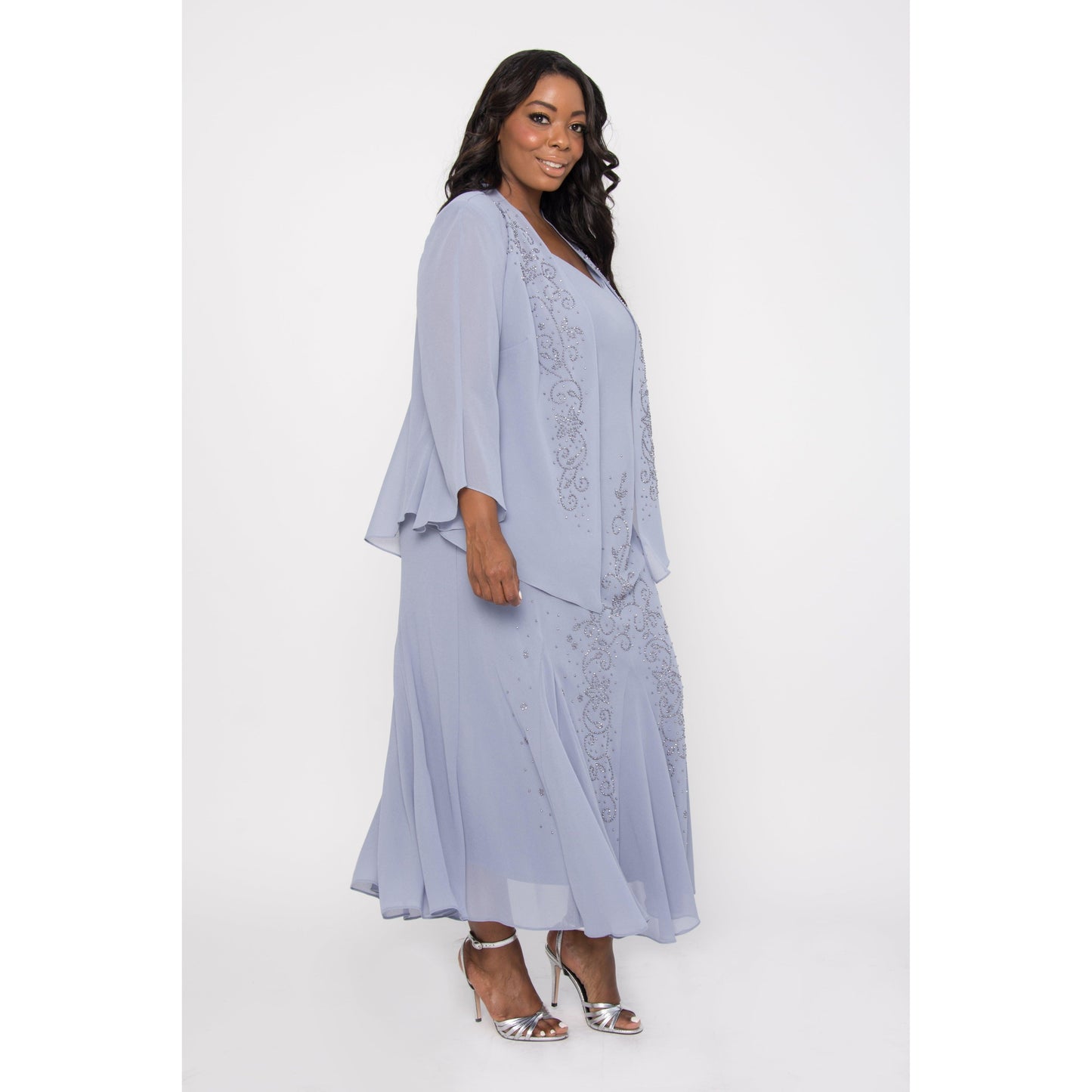 Elegant Plus Size Long Mother of Bride Dress - R&M Richards