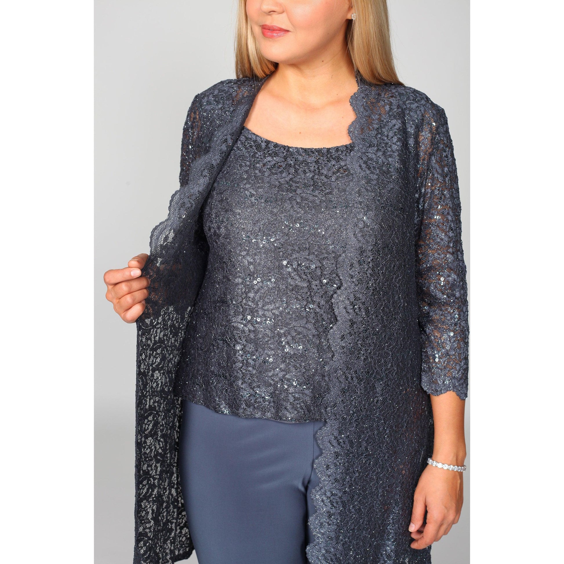 R&M Richards Plus Size Mother of Bride Pant Suit
