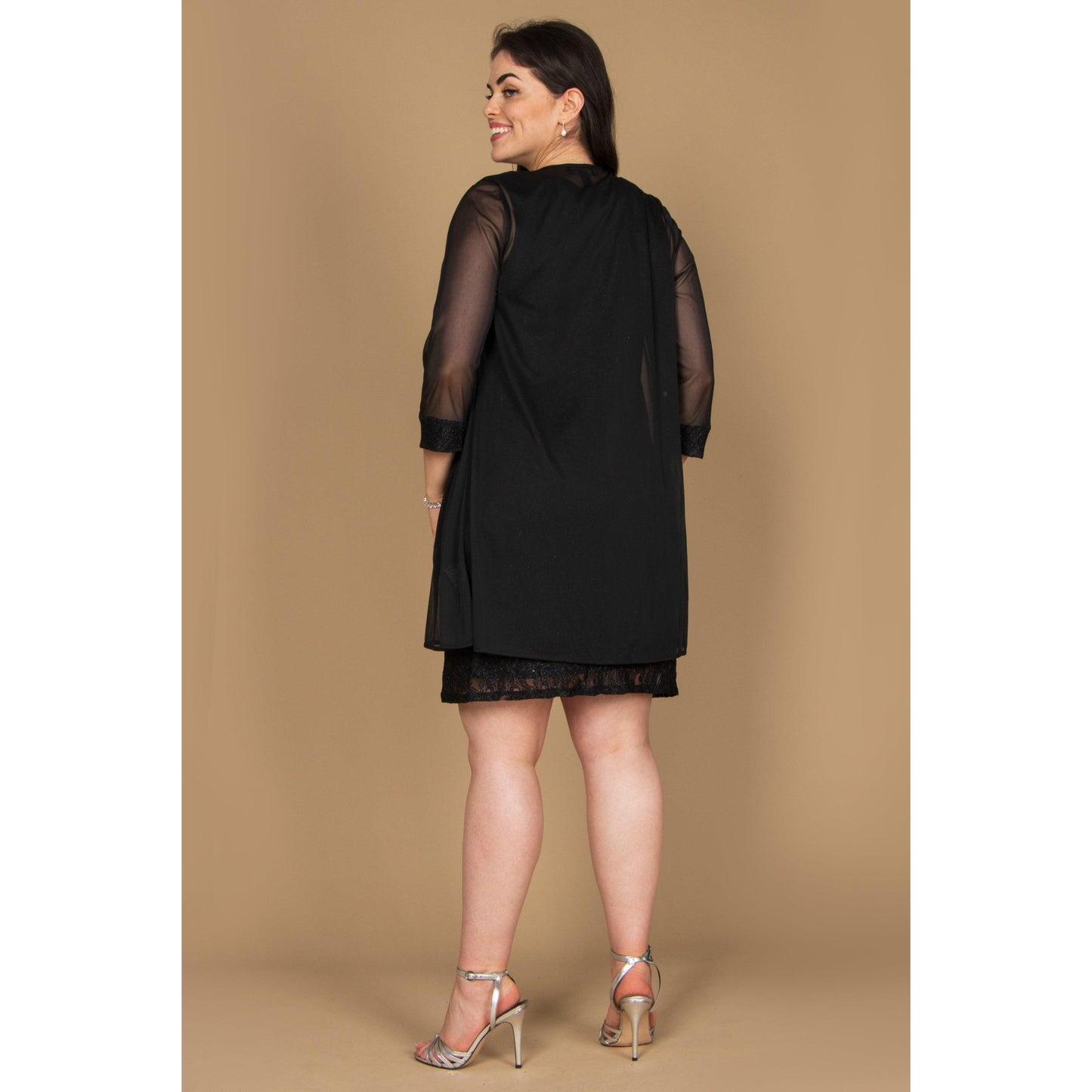 R&M Richards Short Lace Mother of the Bride Plus Size Dress