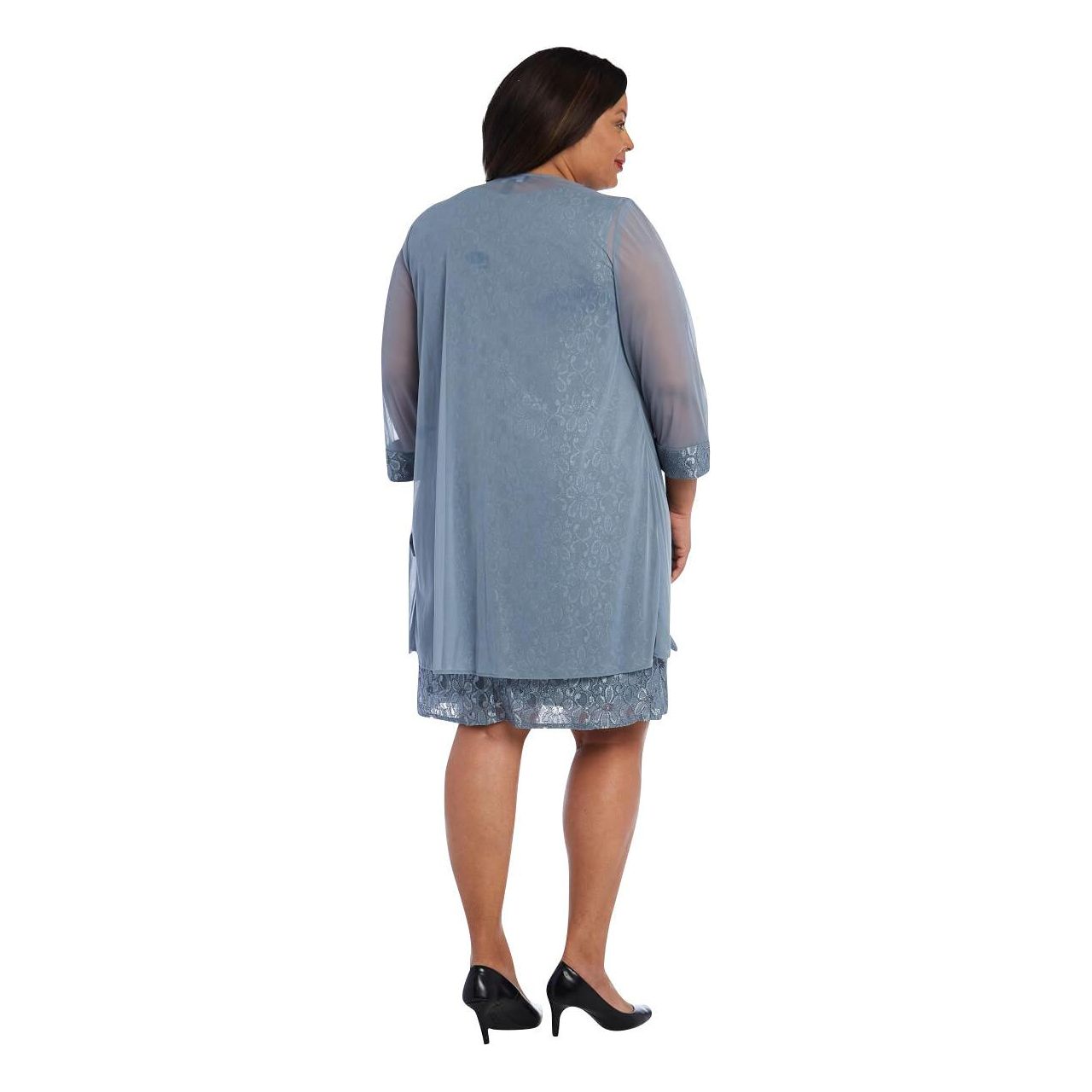 R&M Richards Short Lace Mother of the Bride Plus Size Dress